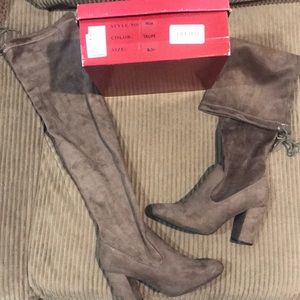 8.5 Taupe Over the Knee Boots